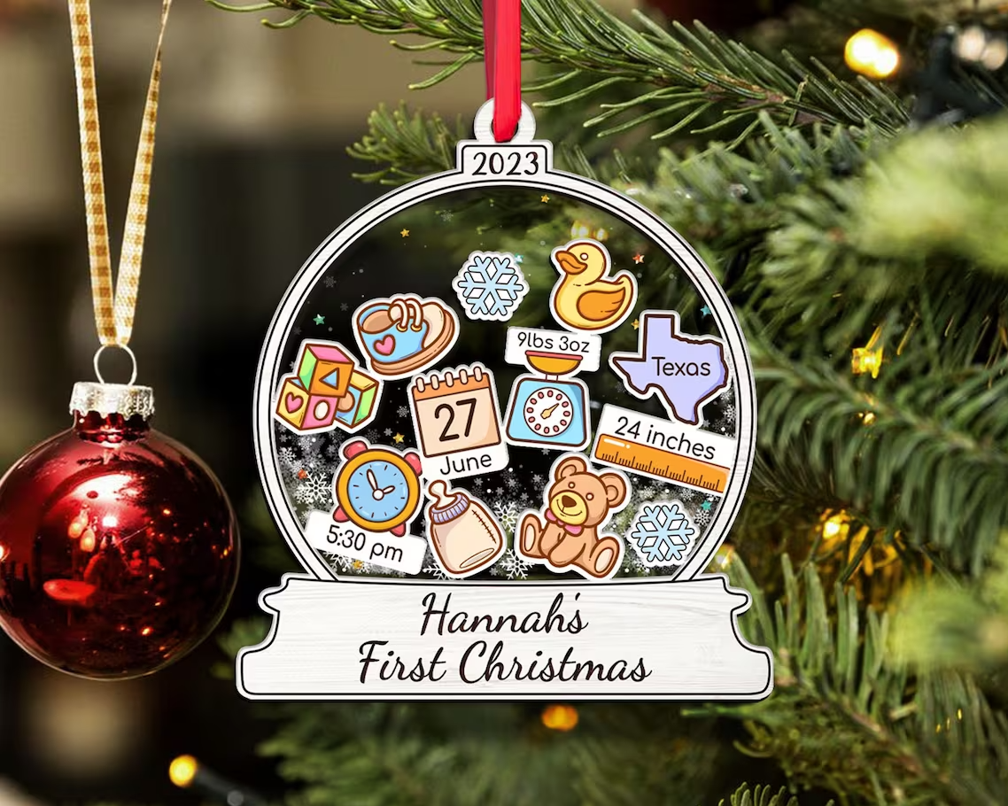 Personalized First Christmas Ornament 2023 Baby's First Christmas