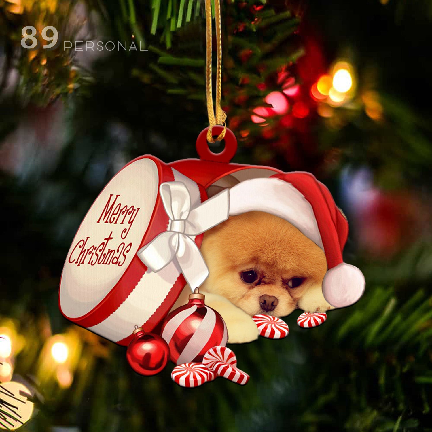 Pomeranian christmas clearance decoration