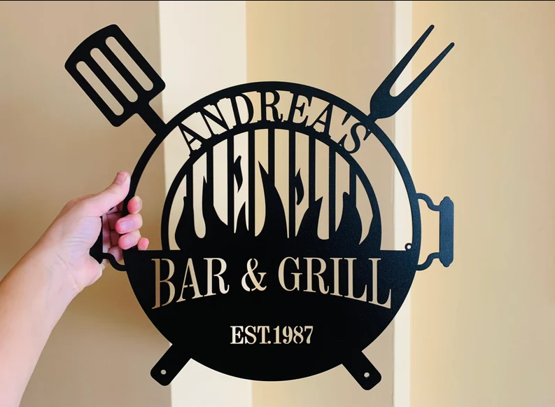 Grill Master BBQ Custom Outdoor Metal Signs Grill Gifts for Dad Backyard  Metal Sign - Custom Laser Cut Metal Art & Signs, Gift & Home Decor