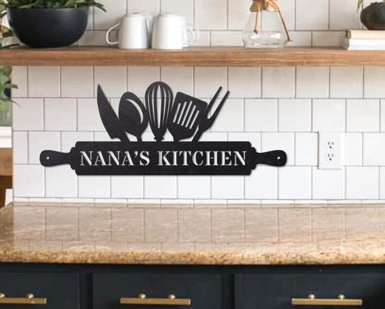  Personalized Kitchen Signs, Metal Kitchen Decor Sign