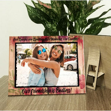 Family Best friend Our Friendship Is Endless Personalized Wood Print Landscape