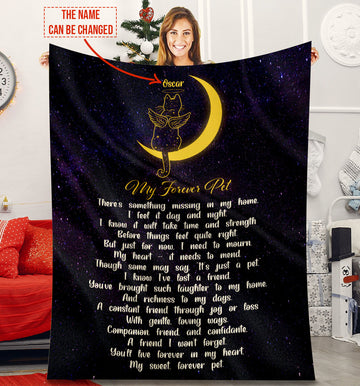 Cat Lovers My Forever Pet Personalized Fleece Blanket