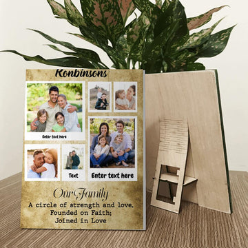 VHH Our Family A Circle Of Love Personalized Wood Print Portrait