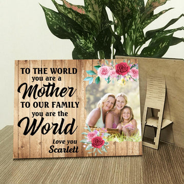 To The World You Are A Mother Personalized Wood Print Landscape