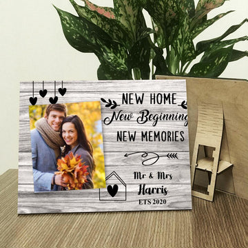 New Home New Beginning Personalized Woodprint Landscape