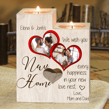 Couple New Home - Personalized Candle Holder, Tealight family, Gift for Couple, Gift for Daughter, Gift for Son