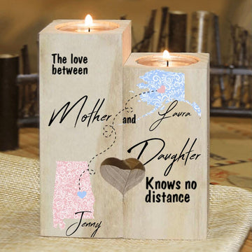 Family Personalized Candle Holder Knows No Distance, Tealight family, gift for Mother, gift for Daughter