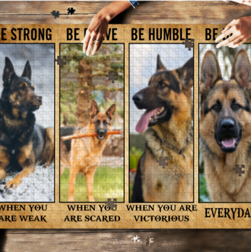 Dog Lovers Personalized Puzzle Be Strong Be Brave Be Humble, gift for dog lovers, gift for you, gift for him, gift for her