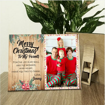 Family Merry Christmas To My Parents Personalized Wood Print Landscape, Christmas Gift, Gift for Parents, Gift for Family, Christmas Decor