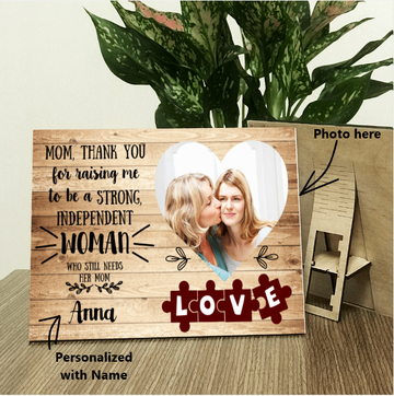 Family Mom Thank You For Raising Me Personalized Wood Print Landscape, gift for mother, gift for her